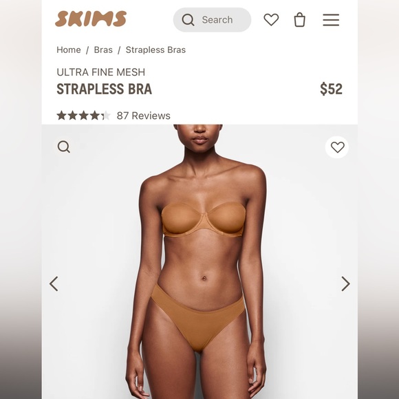 NWT Skims Ultra fine Mesh strapless bra - Picture 3 of 8